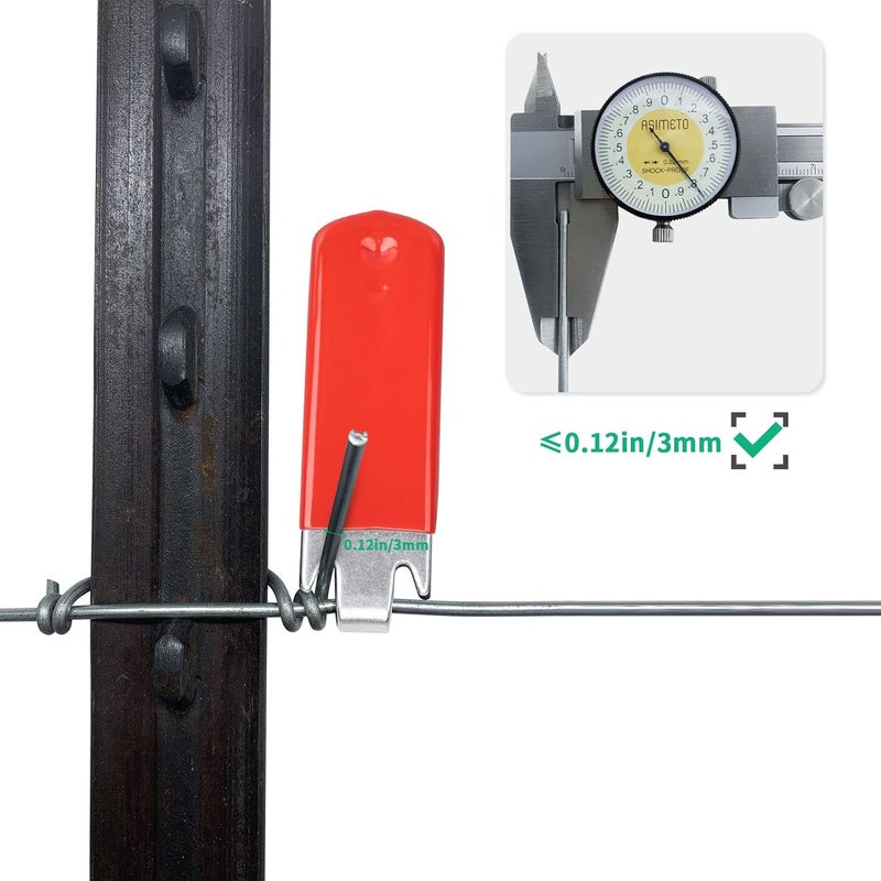 Jikbeed T-Post Clip Tool: Fence Wire Twisting and Fencing Tool with Red Rubber-Coated Handle - Easy to Use and Time-Saving (2 pcs) - Image 4